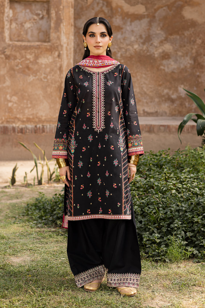 Black Arya 3Pc- Printed Lawn Dress