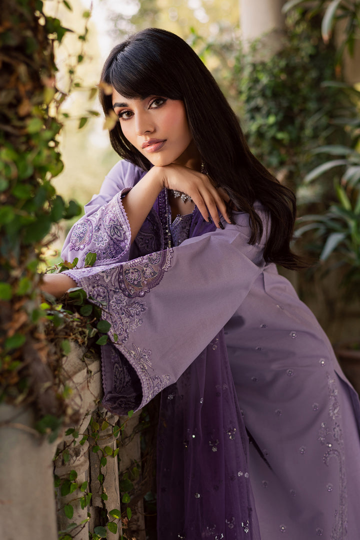 Lilac Hiba 3Pc - Embroidered Khaddar Dress