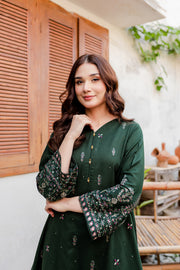 Verdant 2Pc - Embroidered Karandi Dress - BATIK