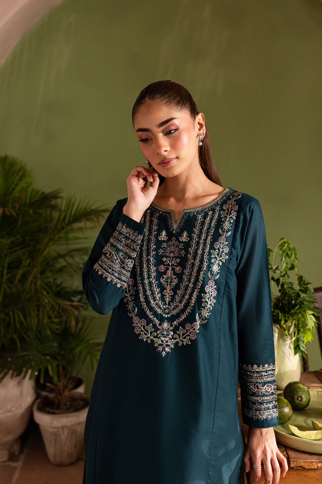 Aqua Pearl 2Pc - Embroidered Lawn Dress - BATIK