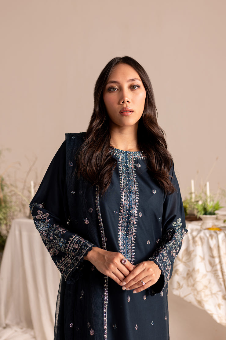 Freya 3Pc - Embroidered Lawn Dress - BATIK