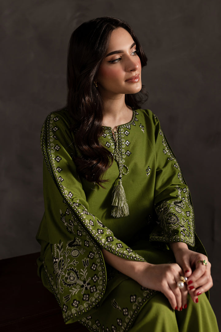 Green Gem 2Pc - Embroidered Khaddar Dress - BATIK