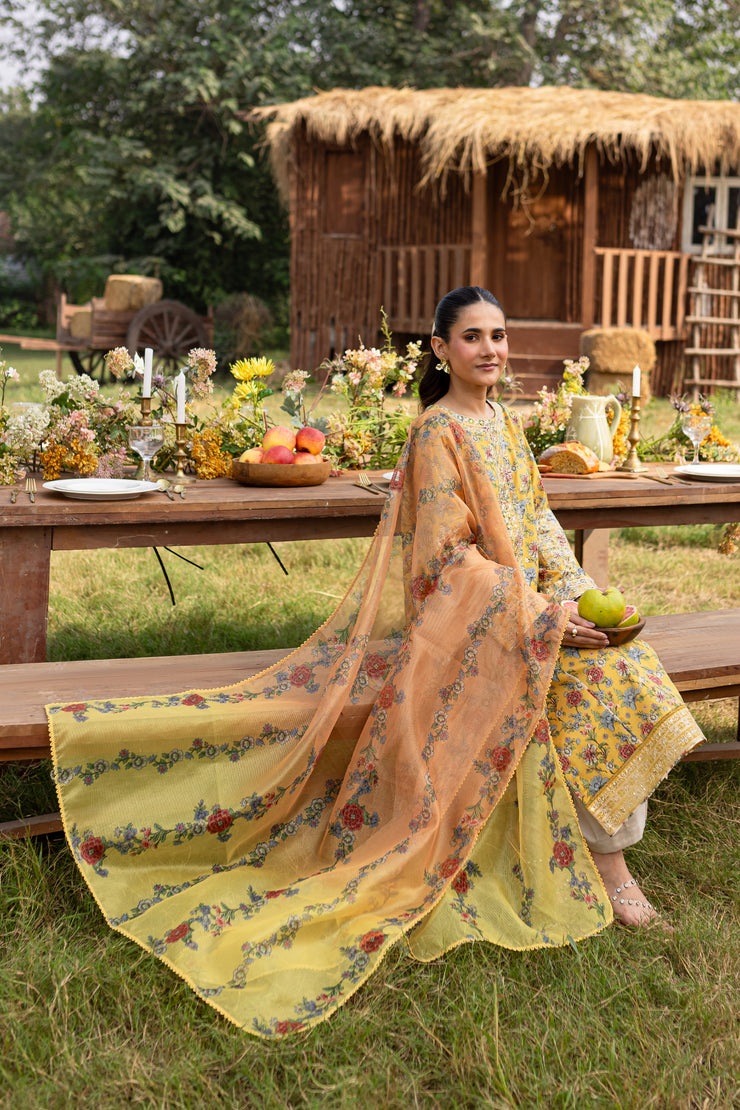 Florence 3Pc - Printed Khaddar Dress