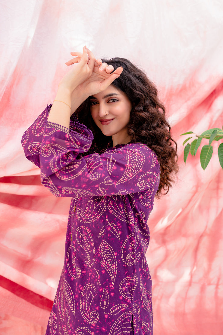 Dig. Plum Paisley 2Pc - BATIK