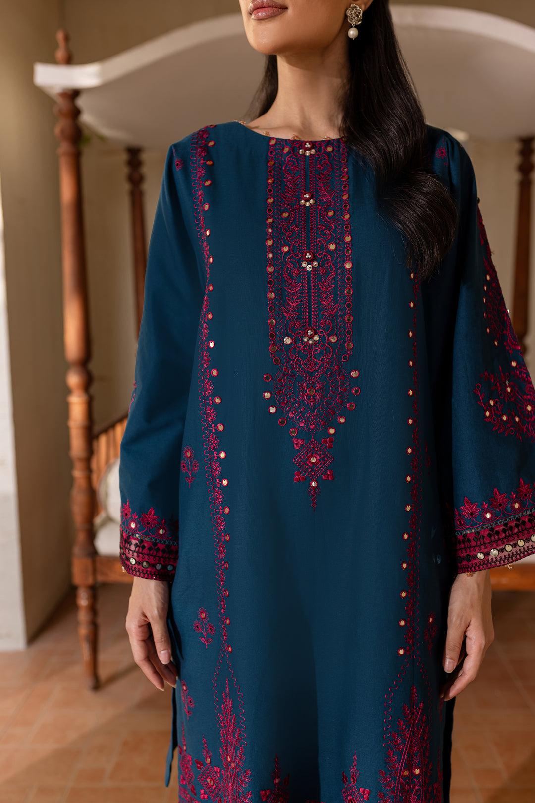 Meeru 2Pc - Embroidered Khaddar Dress - BATIK