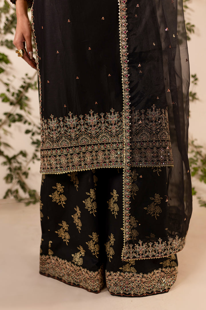 Aria 3Pc - Embroidered Sharara Pret