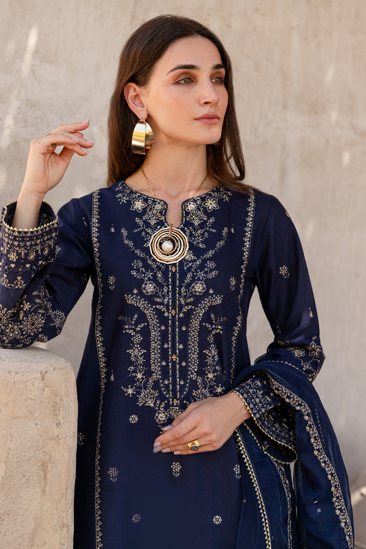 Fidos 3Pc - Embroidered Khaddar Dress - BATIK