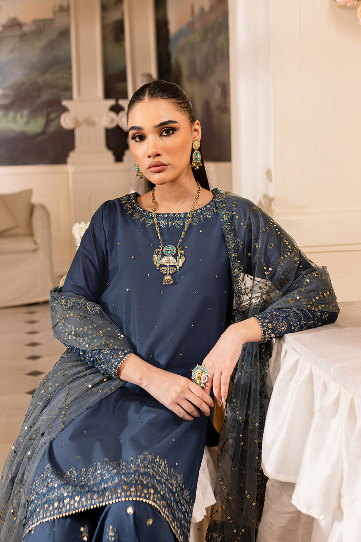 Zarla 3Pc - Embroidered Lawn Dress - BATIK