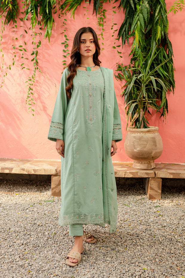 Capri Sea 3Pc - Embroidered Karandi Dress - BATIK
