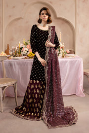 V. Maroon Amani 3Pc - Embroidered Luxe PRET