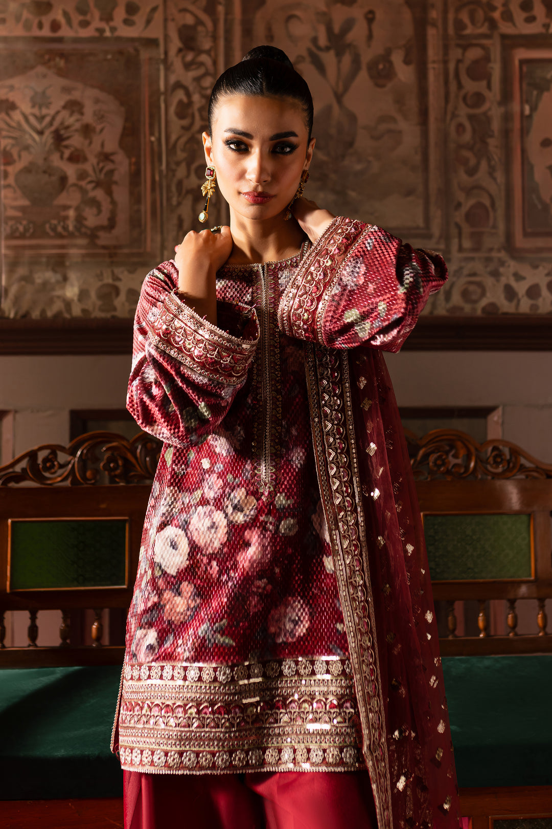 Noor Bano 3Pc - Embroidered Luxe Pret - BATIK