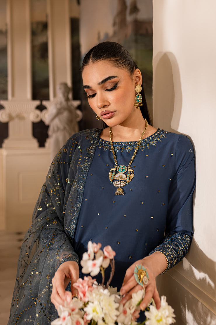 Zarla 3Pc - Embroidered Lawn Dress - BATIK