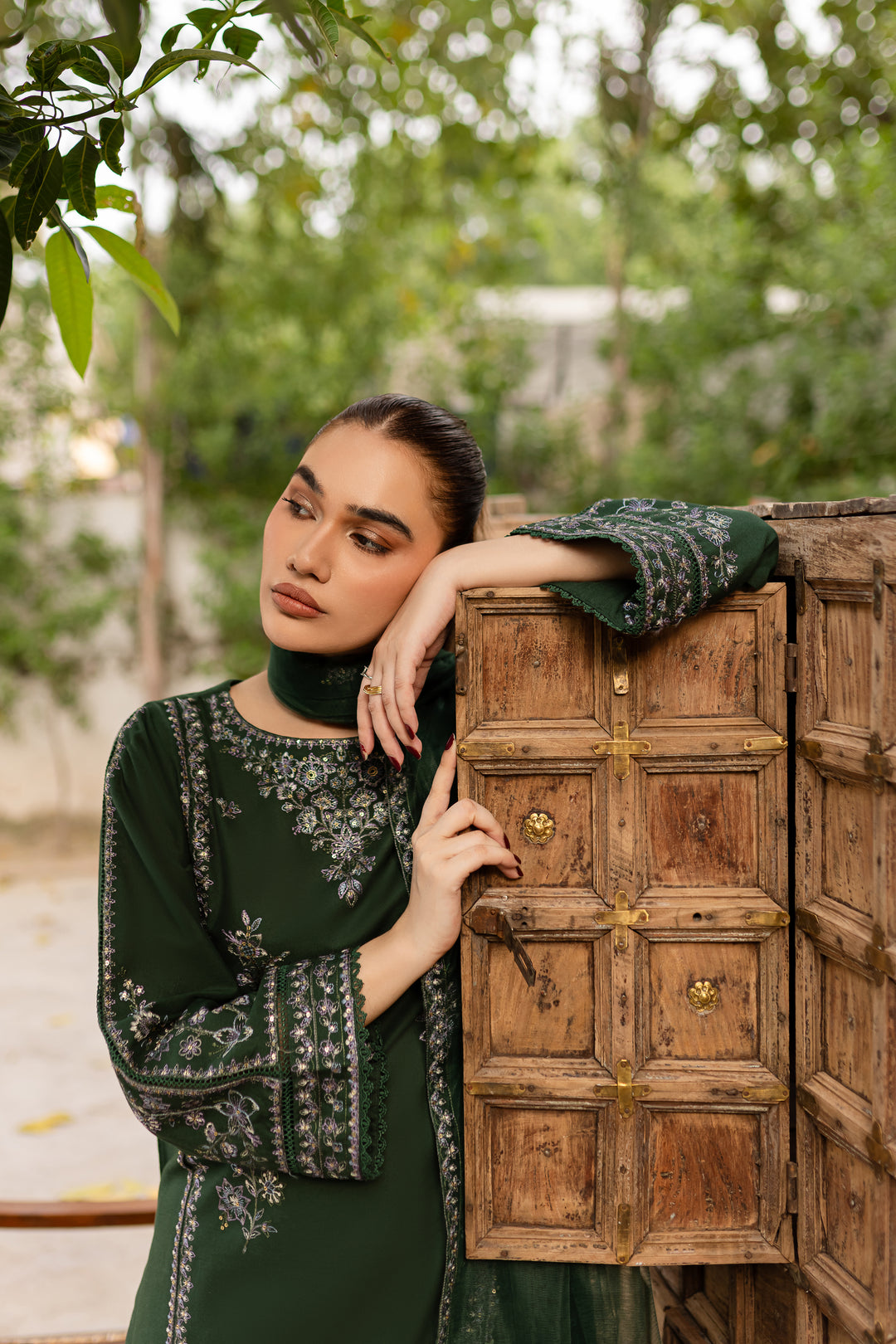 Ever Green 3Pc - Embroidered Khaddar Dress - BATIK