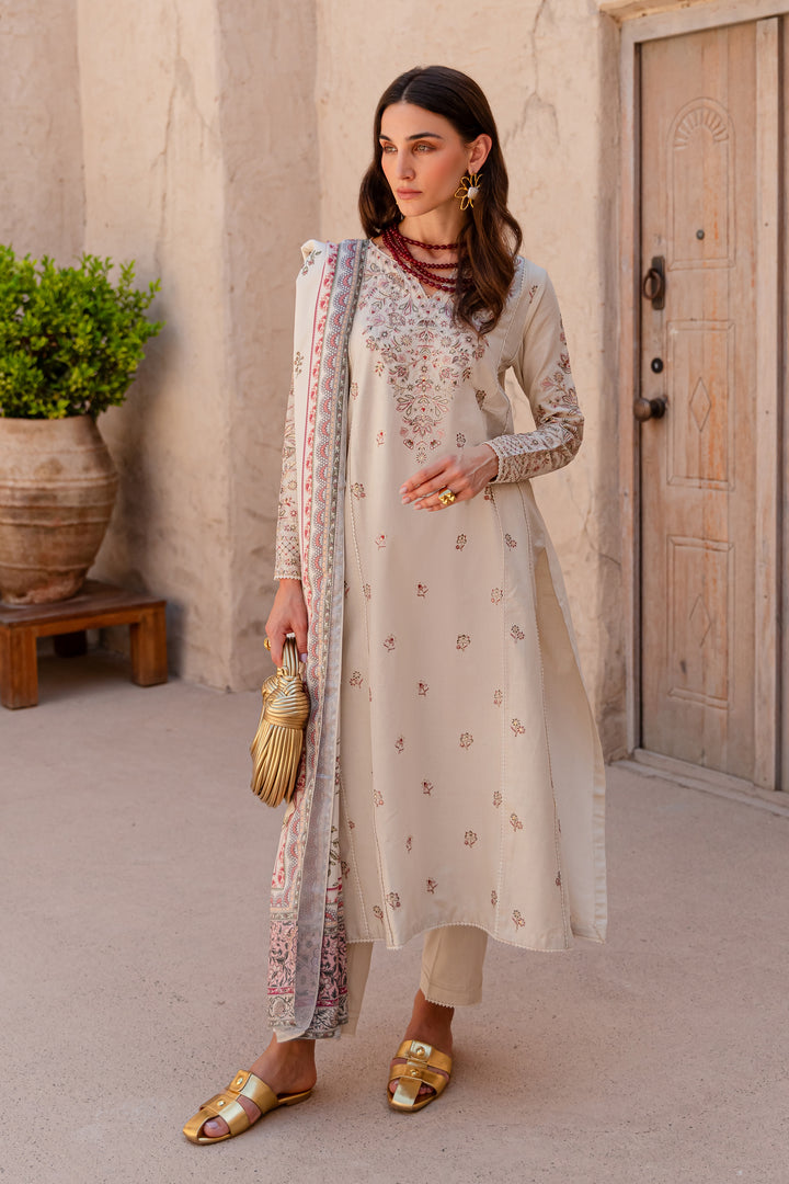 Nauri 3Pc - Embroidered Khaddar Dress - BATIK