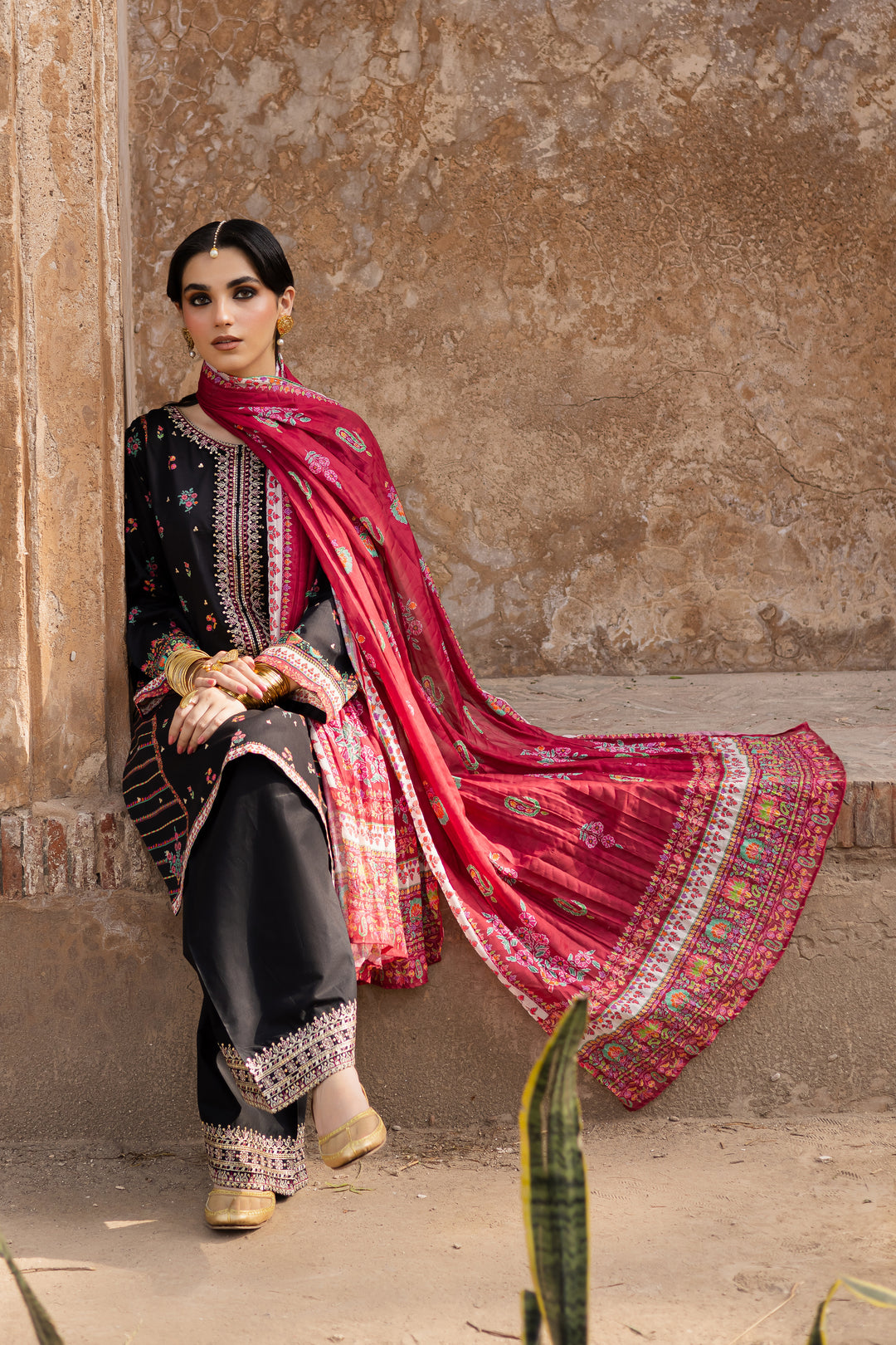 Black Arya 3Pc- Printed Lawn Dress
