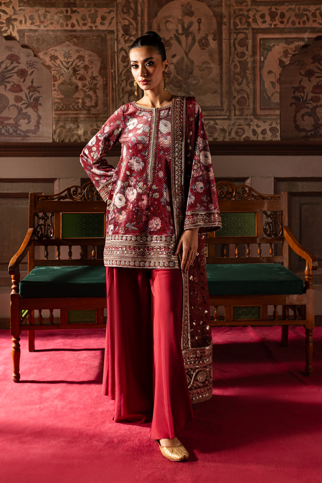 Noor Bano 3Pc - Embroidered Luxe Pret - BATIK