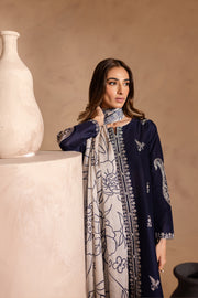 Deep Sea 3Pc - Embroidered Lawn Dress - BATIK