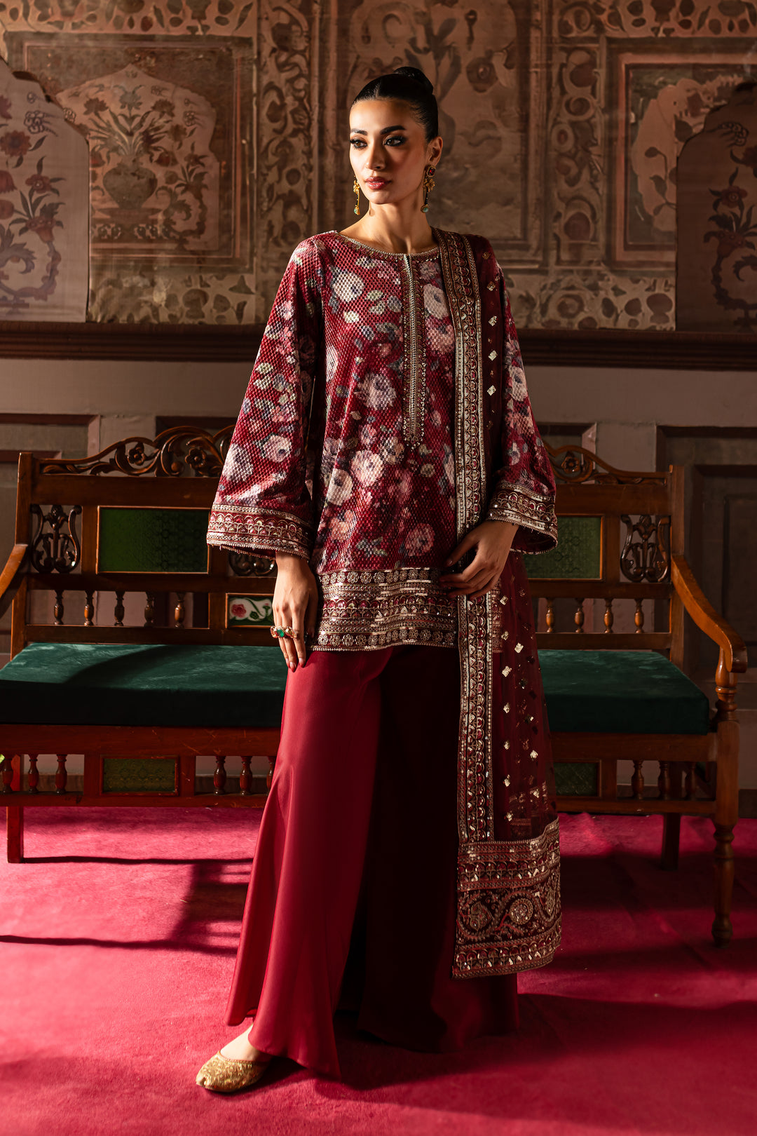 Noor Bano 3Pc - Embroidered Luxe Pret - BATIK