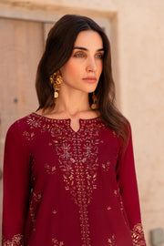 Zyra 3Pc - Embroidered Khaddar Dress