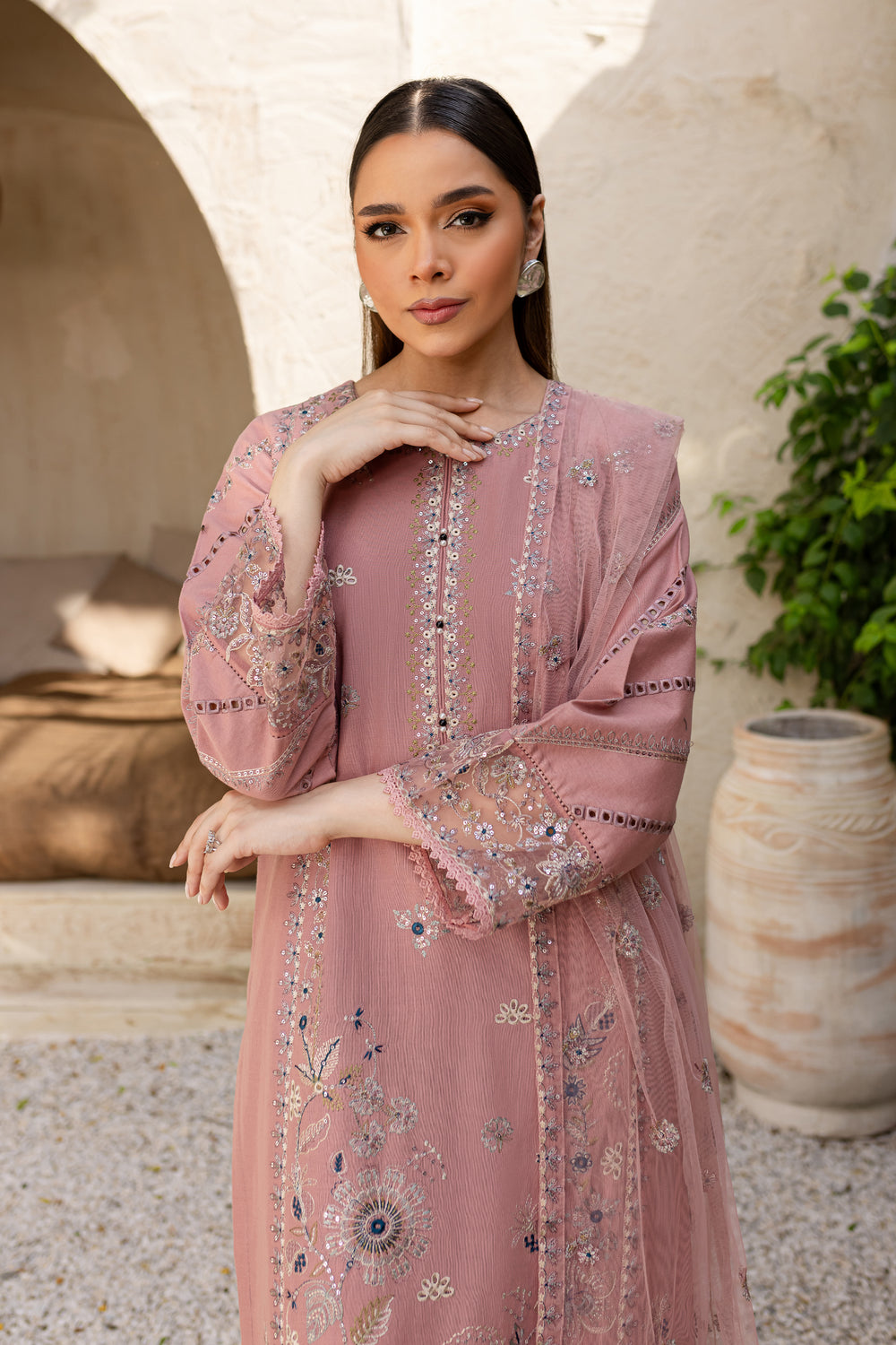 Eira 3Pc - Embroidered Khaddar Dress - BATIK