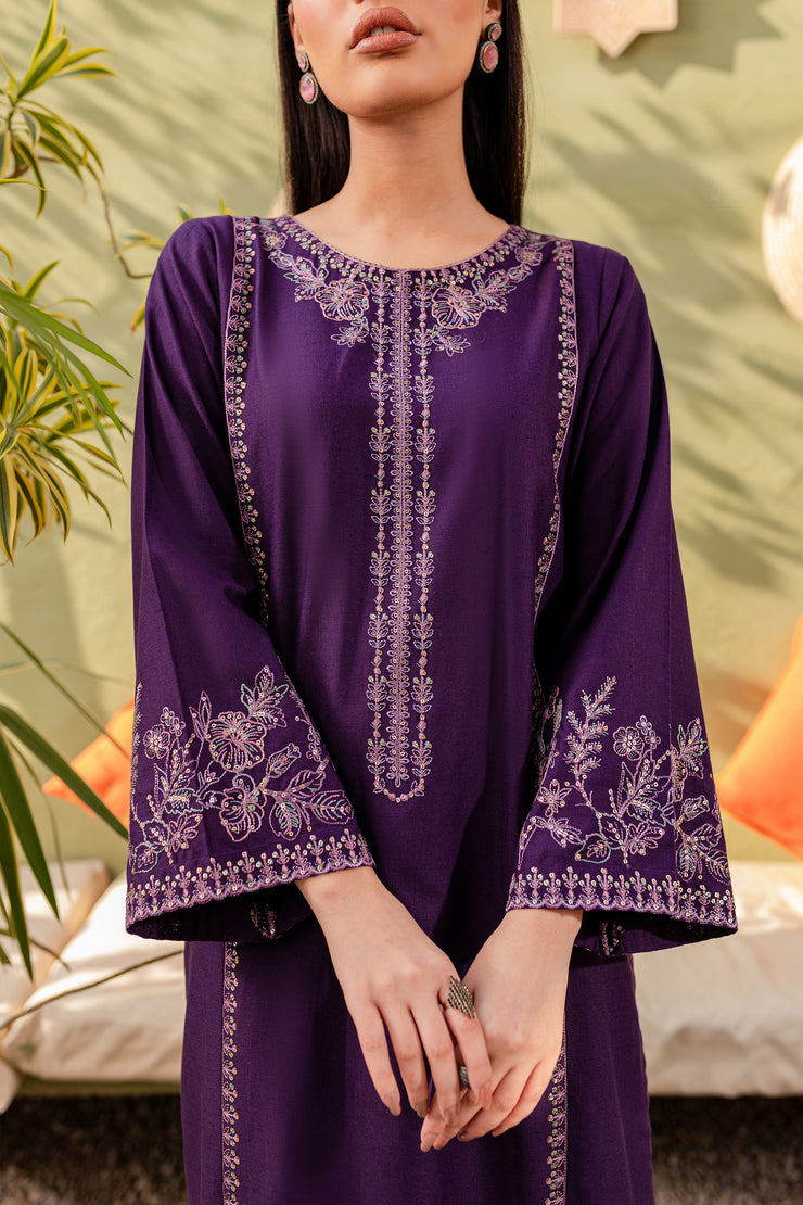 Nobara 2Pc - Embroidered Karandi Dress - BATIK