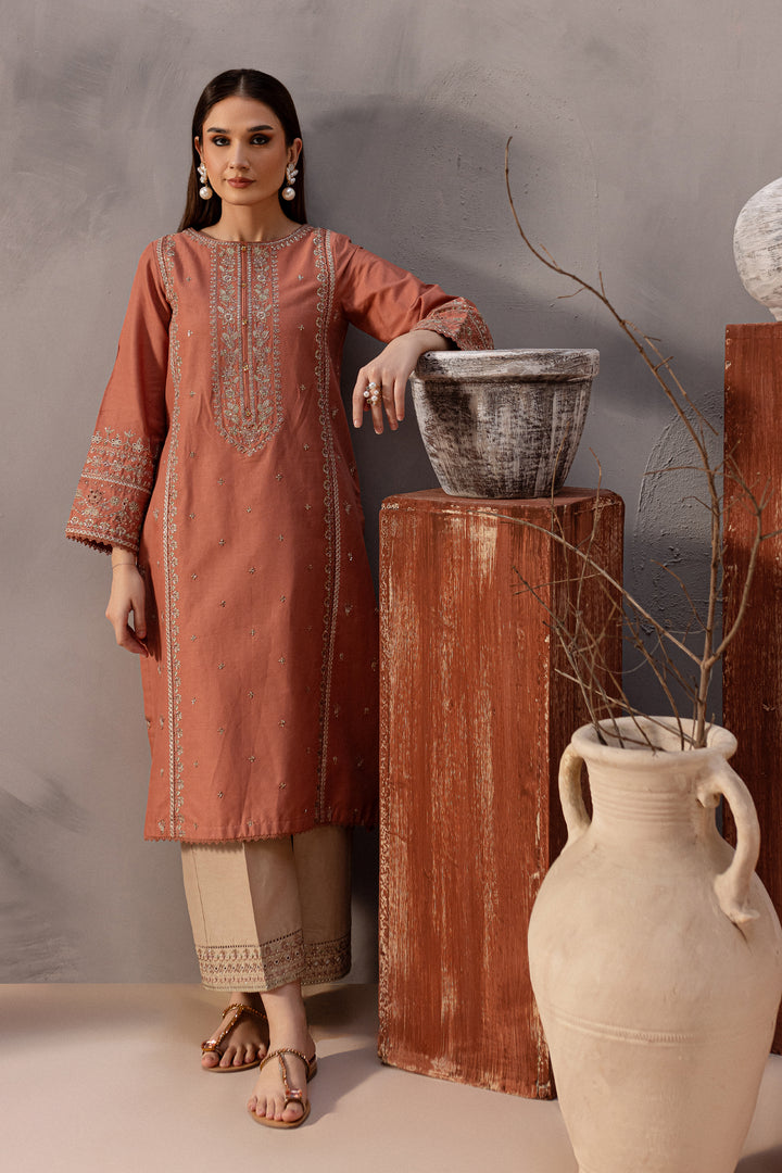 Note 2Pc - Embroidered Khaddar Dress - BATIK