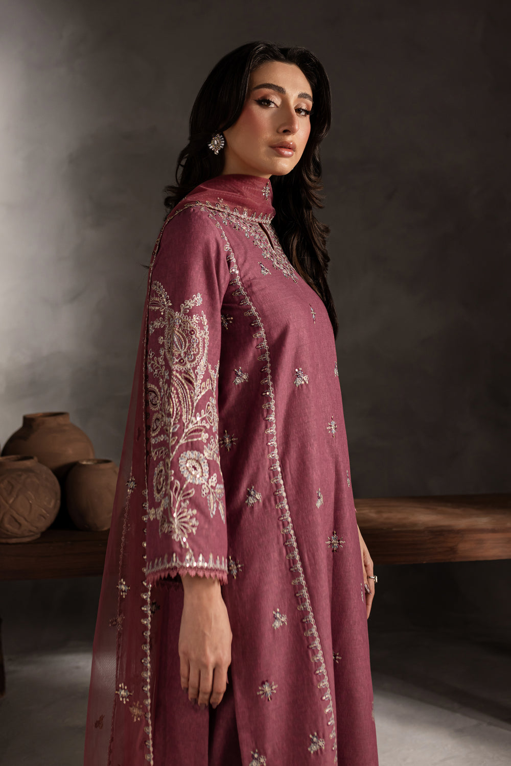 Onion Rush 3Pc - Embroidered Karandi Dress - BATIK