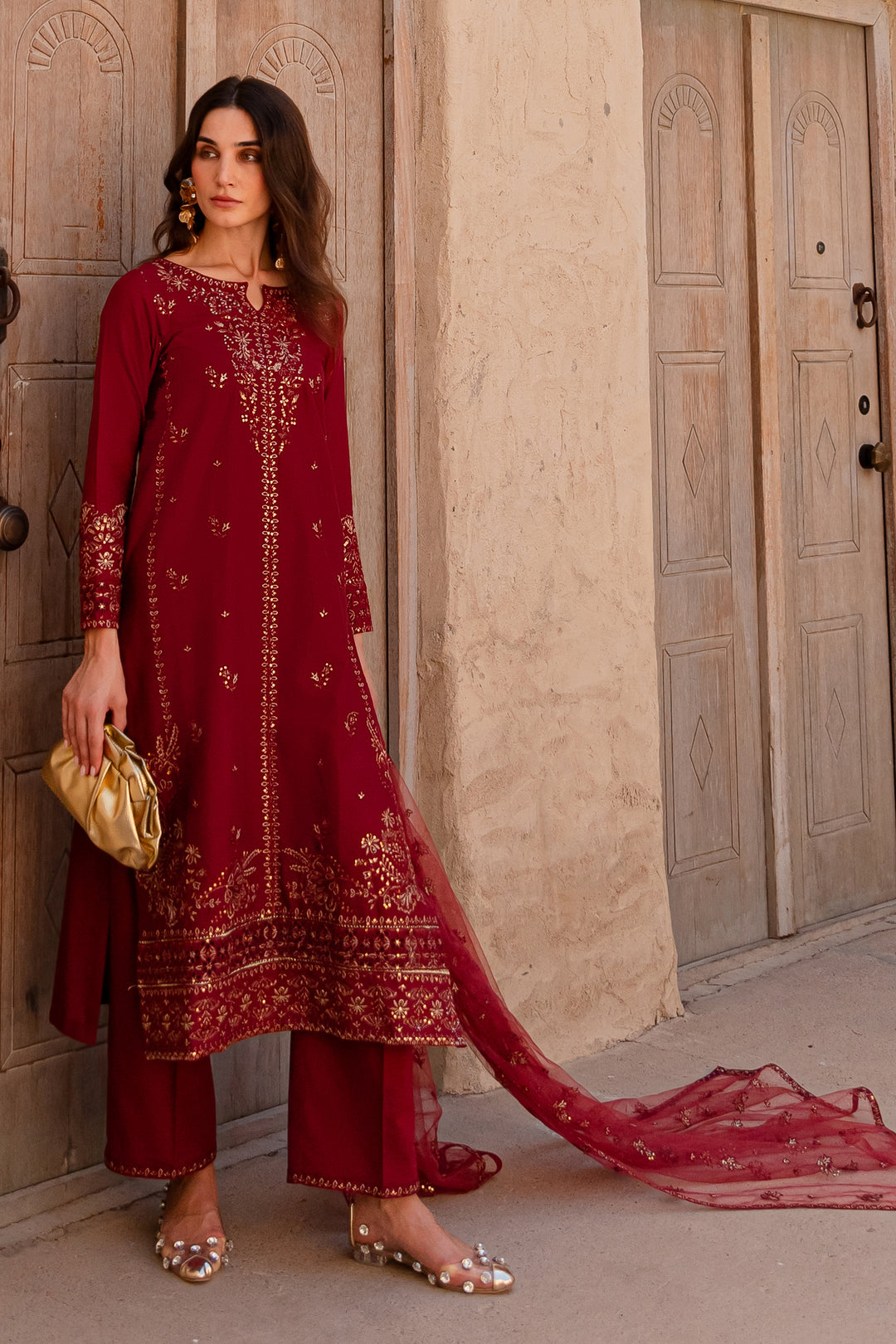 Zyra 3Pc - Embroidered Khaddar Dress - BATIK