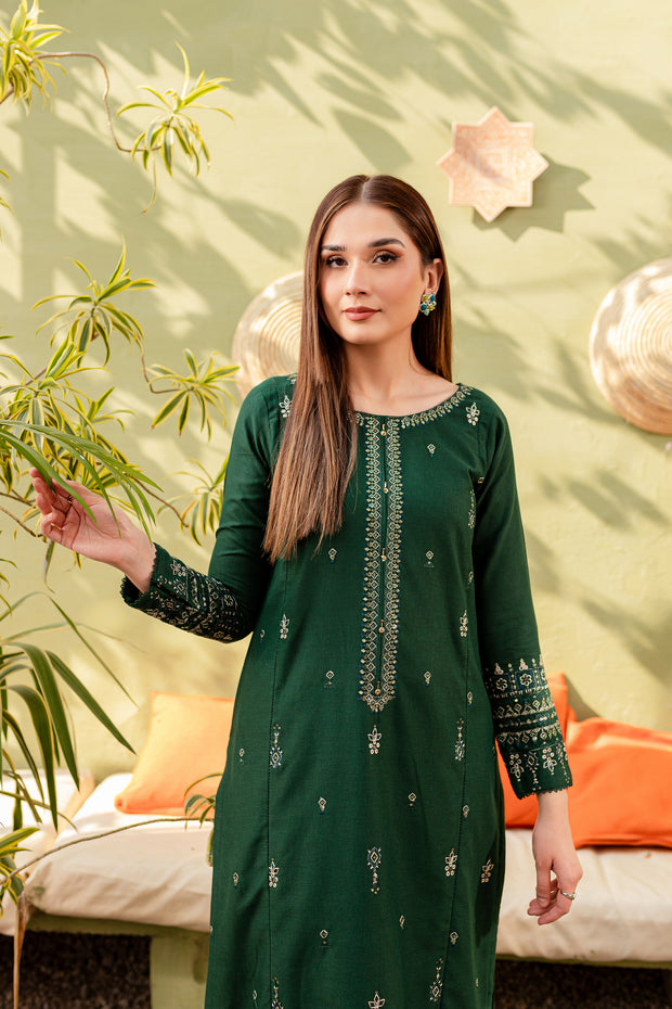 Emory 2Pc - Embroidered Karandi Dress - BATIK