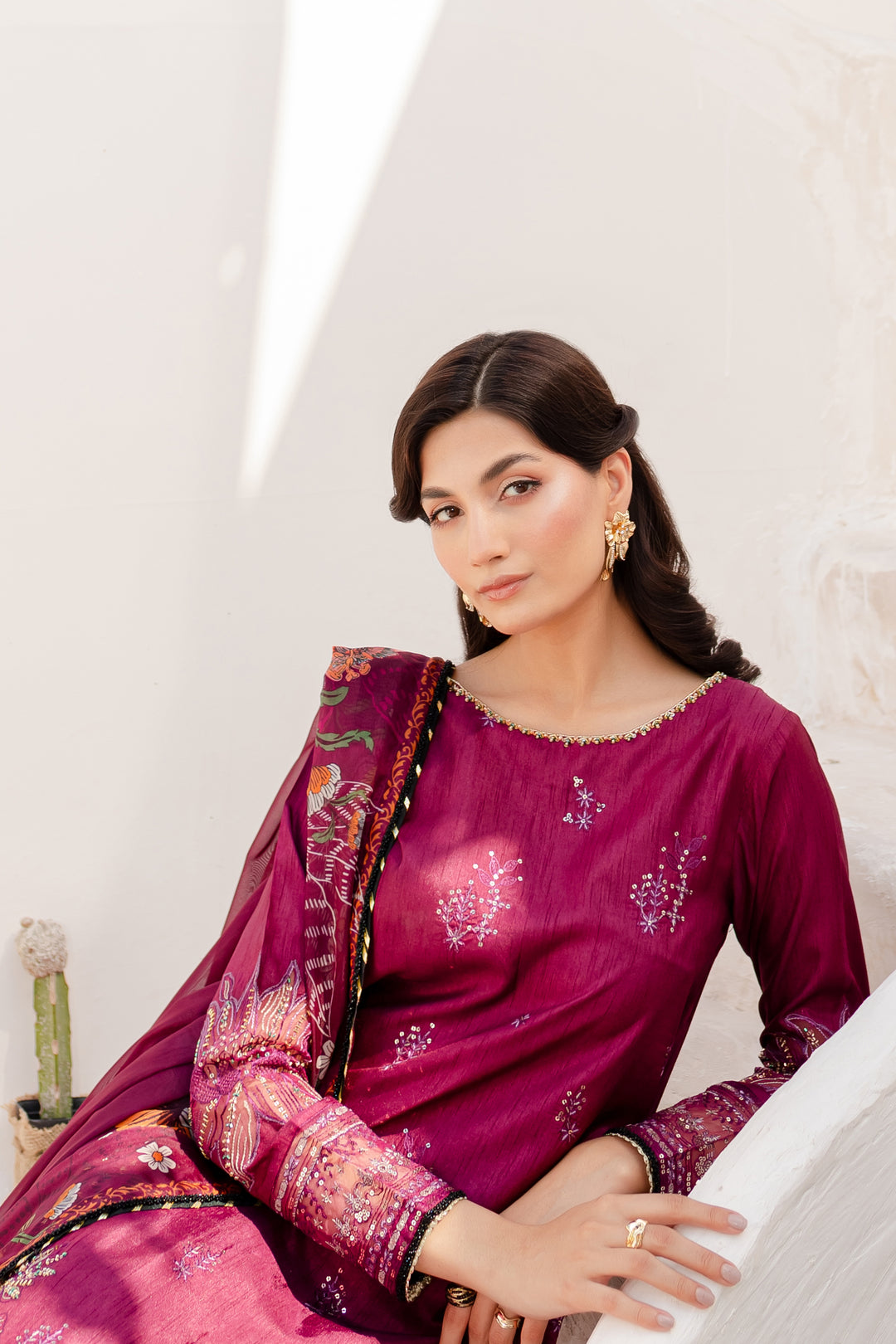 Regeena 3Pc - Embroidered Luxe PRET - BATIK