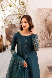 Teal Pearl 3Pc - Embroidered Luxe PRET - BATIK
