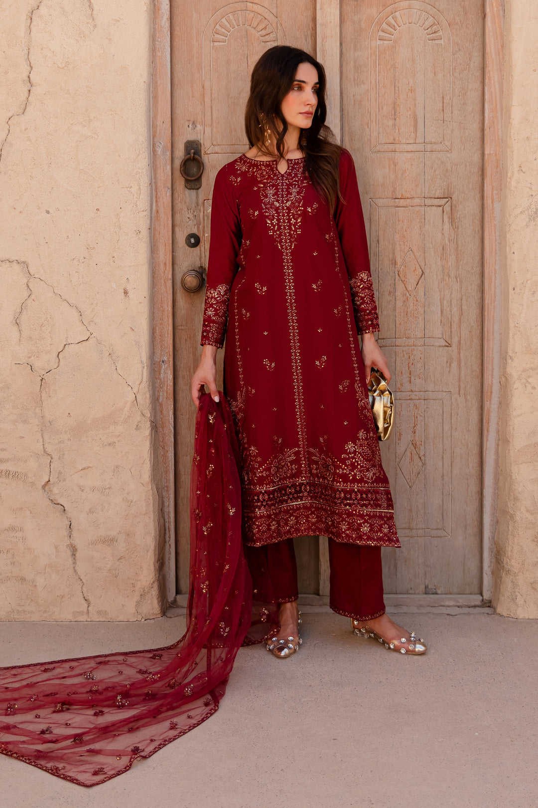 Zyra 3Pc - Embroidered Khaddar Dress - BATIK