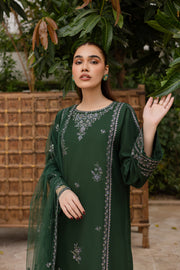 Ever Green 3Pc - Embroidered Khaddar Dress - BATIK