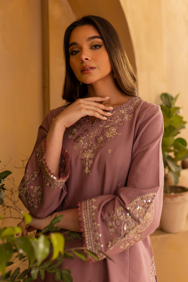 Ferio 2Pc - Embroidered Khaddar Dress