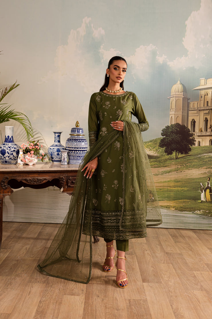 Opulent 3Pc - Embroidered Lawn Dress - BATIK