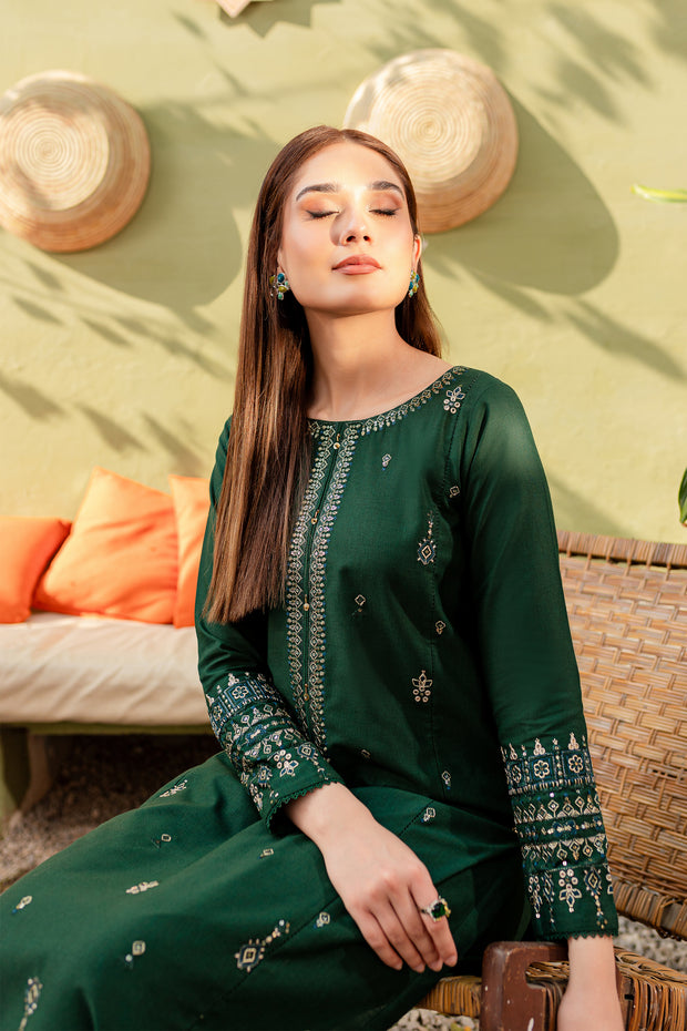 Emory 2Pc - Embroidered Karandi Dress - BATIK