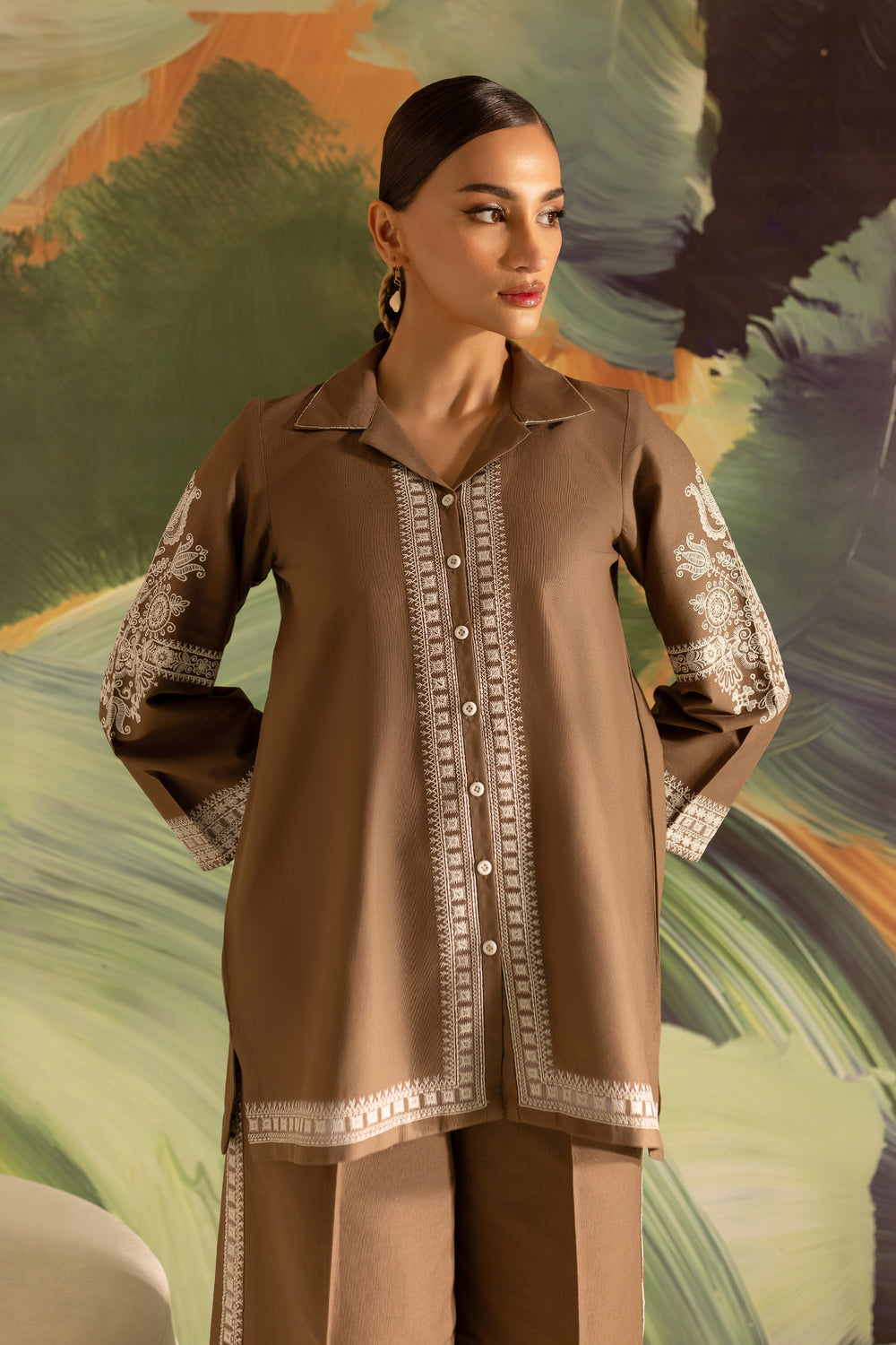 Metro 2Pc - Embroidered Khaddar Dress - BATIK