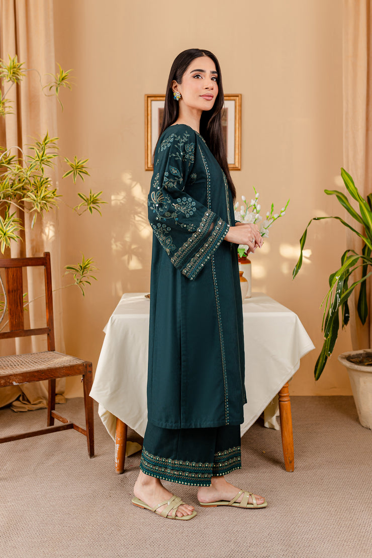 Svoy 2Pc - Embroidered Karandi Dress - BATIK
