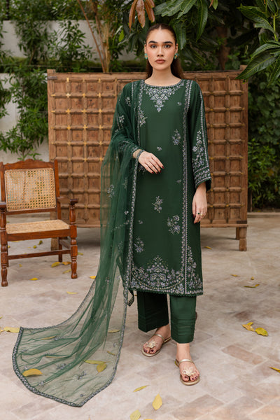 Ever Green 3Pc - Embroidered Khaddar Dress - BATIK