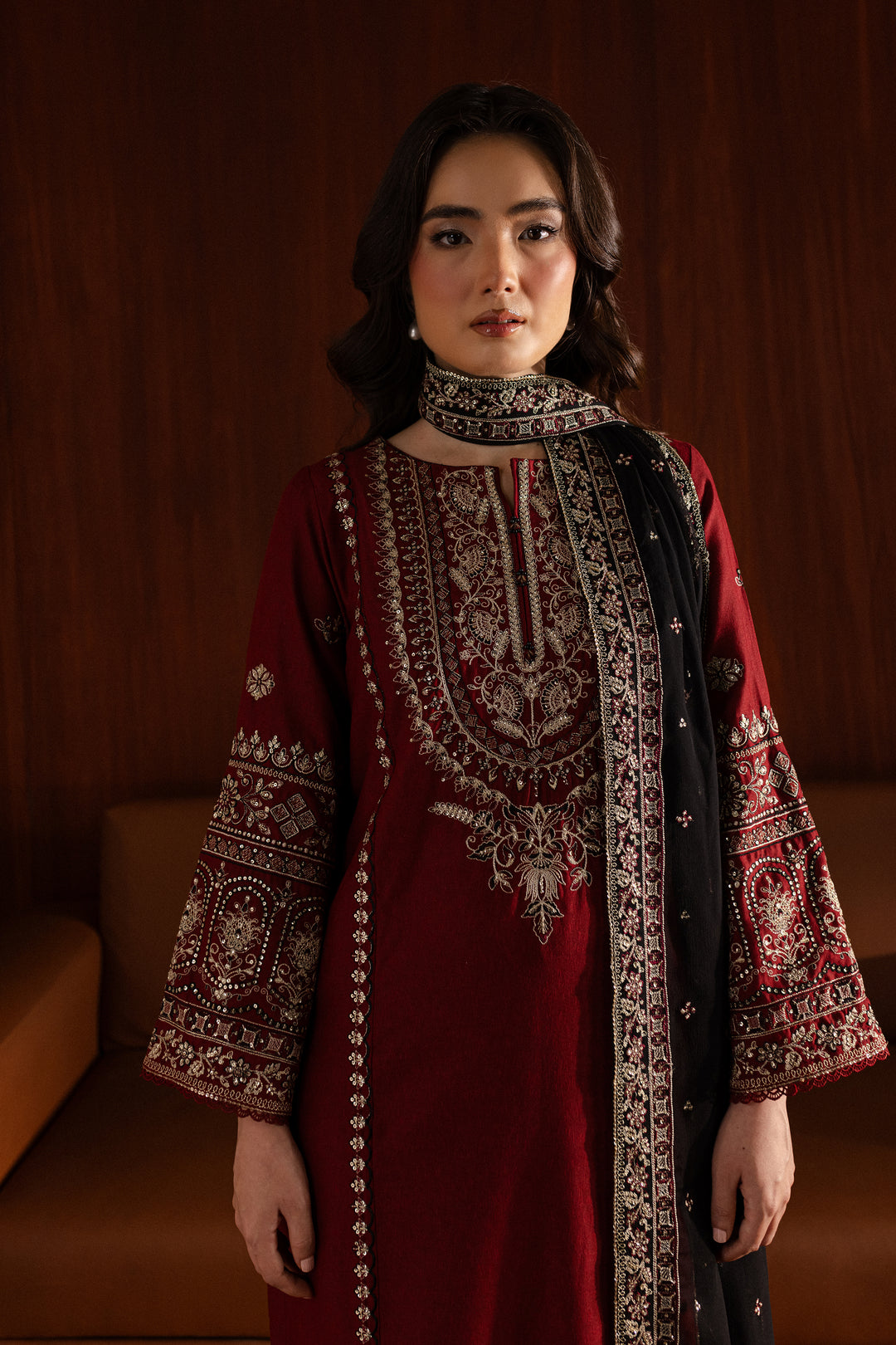 Lamar 3Pc - Embroidered Karandi Dress - BATIK