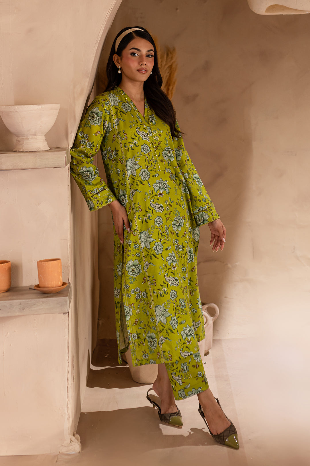 Caleb 2Pc - Printed Khaddar Dress - BATIK