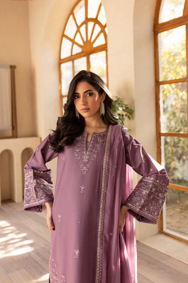 Winkle 3Pc - Embroidered Khaddar Dress