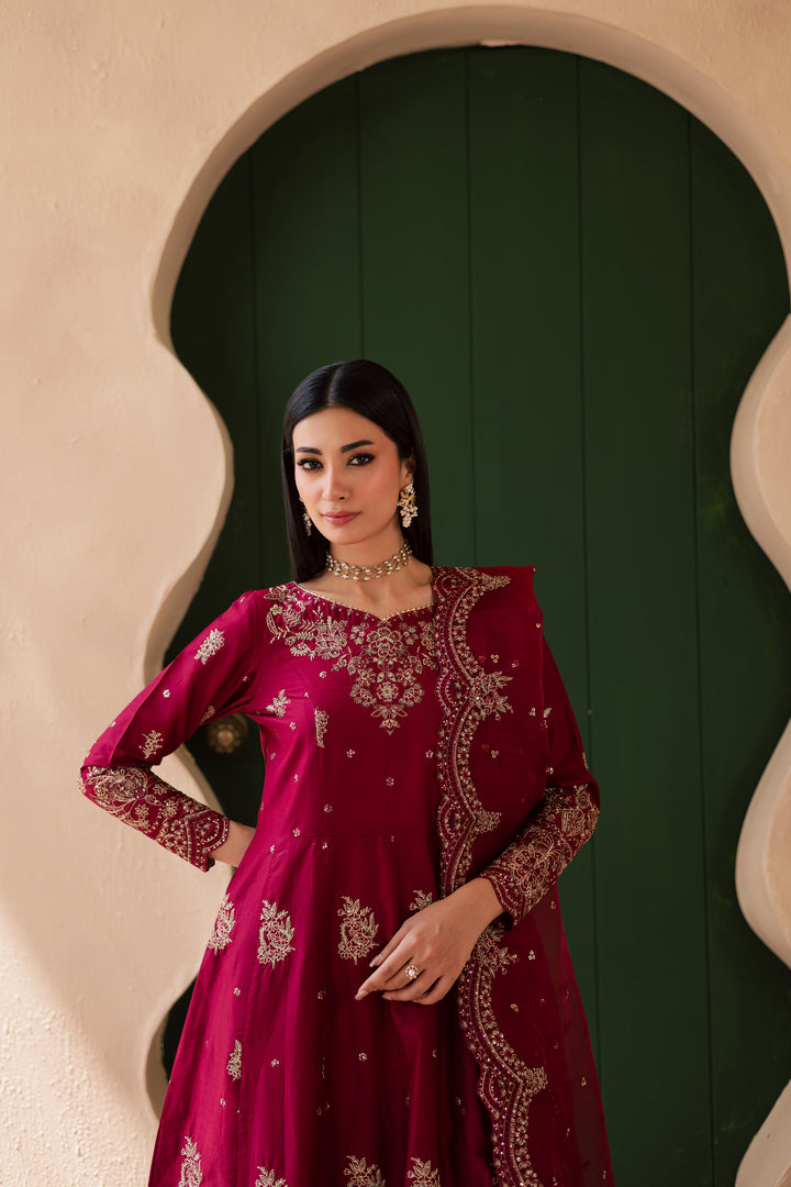 Jhumka 3Pc - Embroidered Solid Dress - BATIK