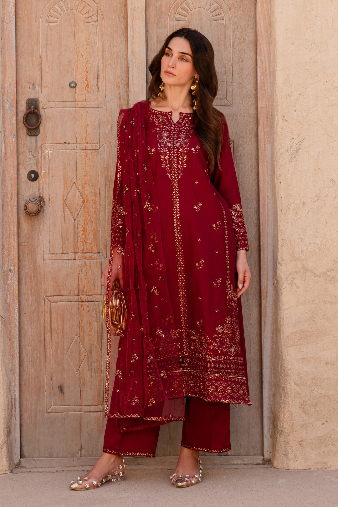 Zyra 3Pc - Embroidered Khaddar Dress - BATIK