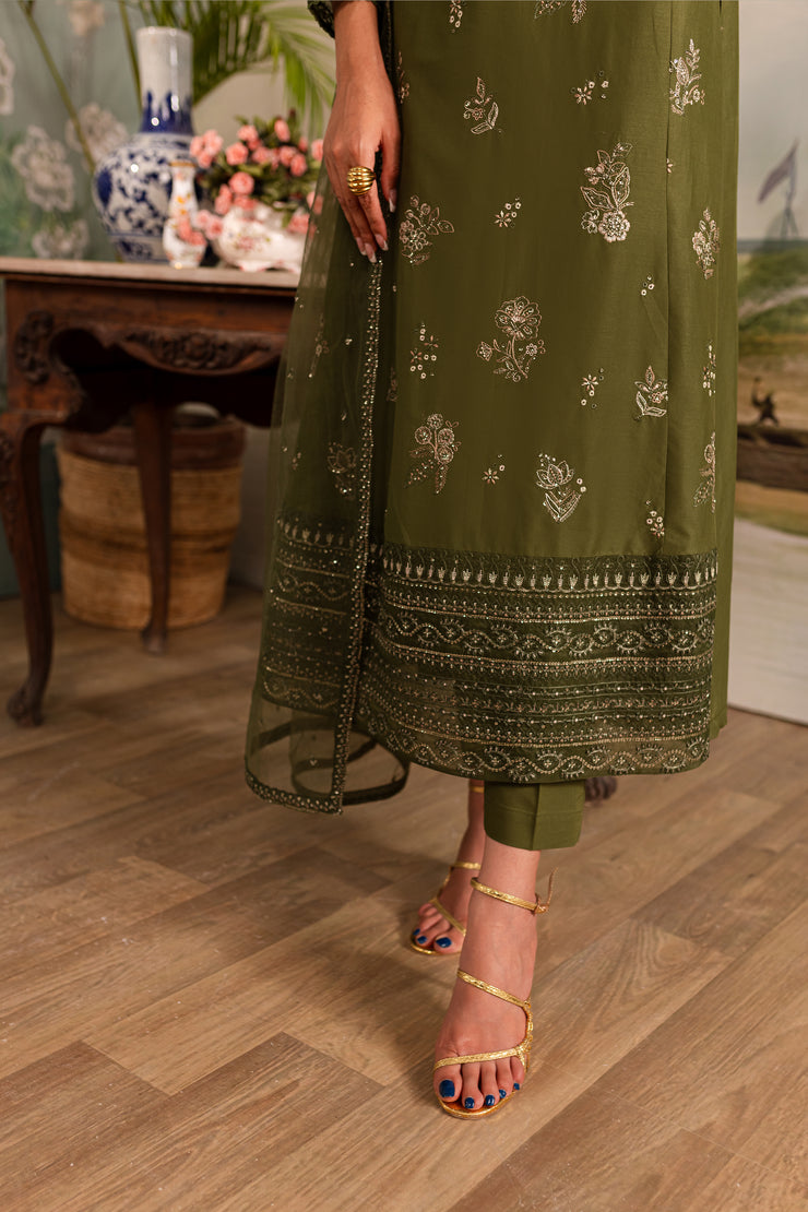 Opulent 3Pc - Embroidered Lawn Dress - BATIK