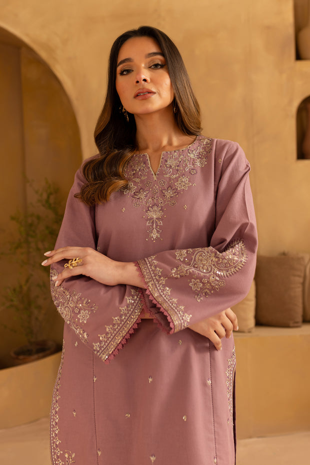 Ferio 2Pc - Embroidered Khaddar Dress