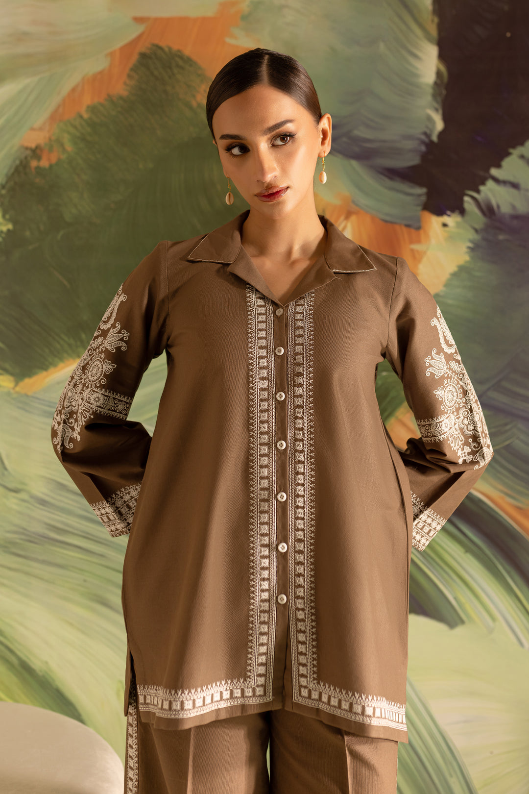 Metro 2Pc - Embroidered Khaddar Dress - BATIK