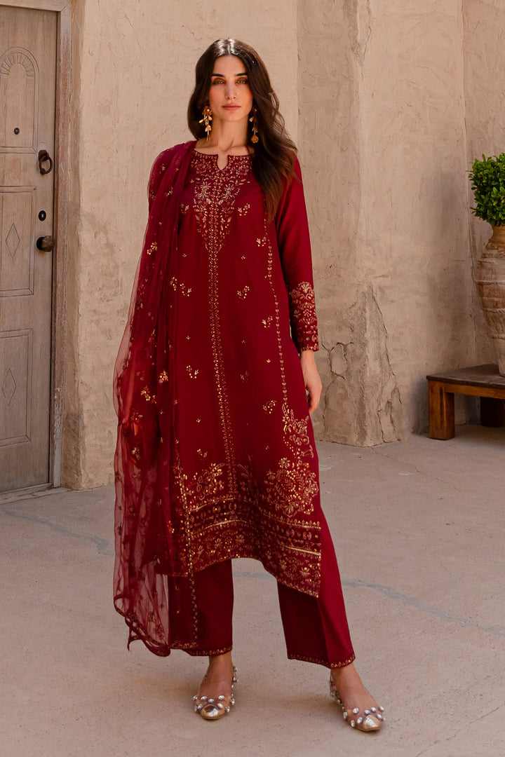 Zyra 3Pc - Embroidered Khaddar Dress - BATIK