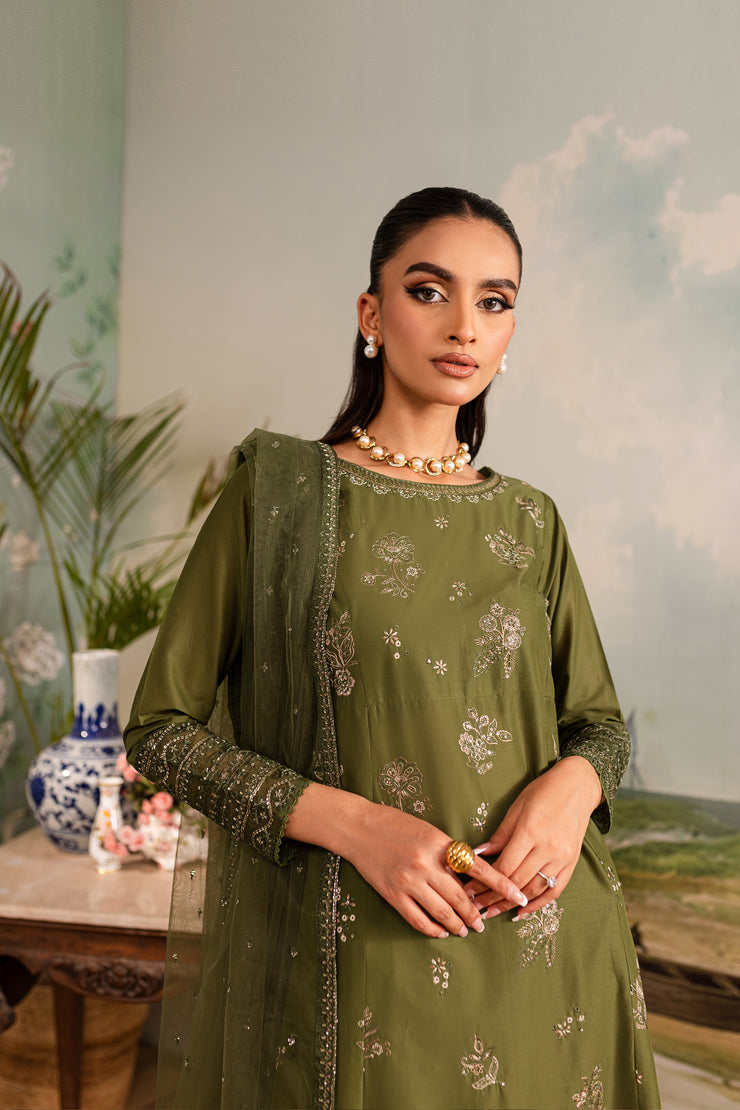 Opulent 3Pc - Embroidered Lawn Dress - BATIK