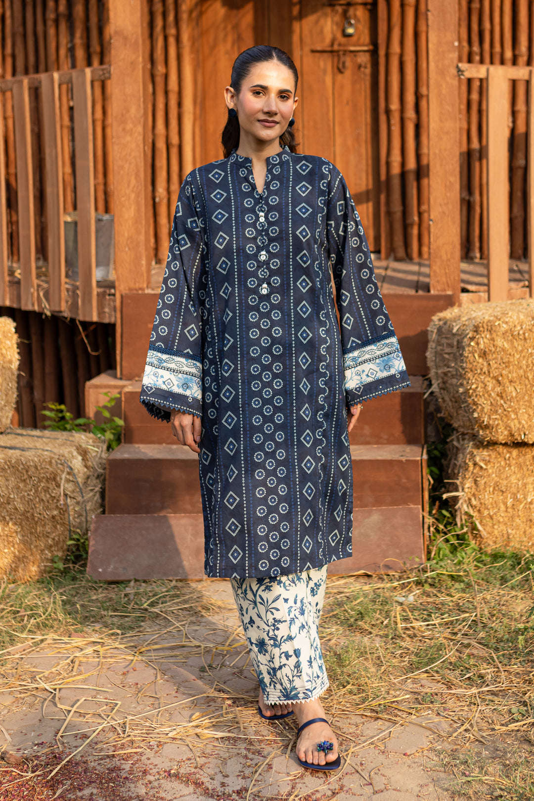 Mavis 2Pc - Printed Khaddar Dress - BATIK